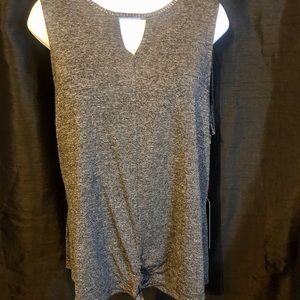 NWT Jennifer Lopez Tie Front Jewl Keyhole Tank Top